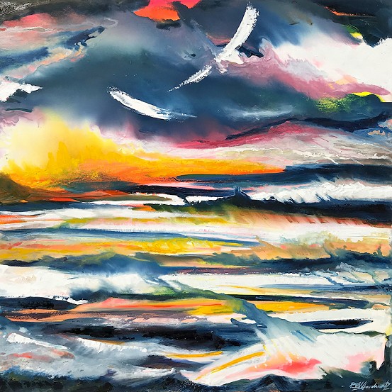 'Sunset with White Horses'